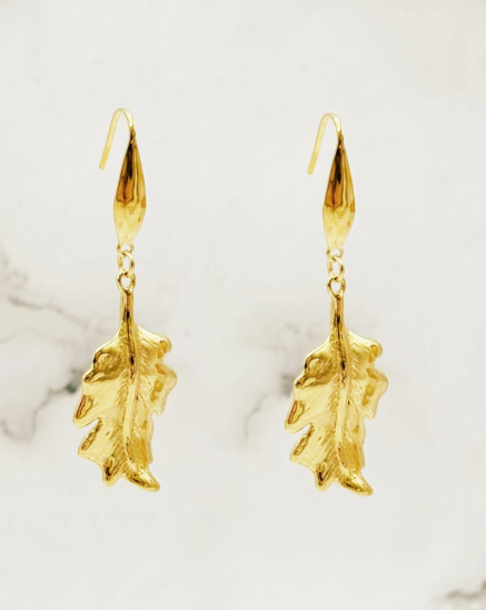 Wild & Free - Wholesale Dangle Earrings - Pendientes de hoja de acero inoxidable2