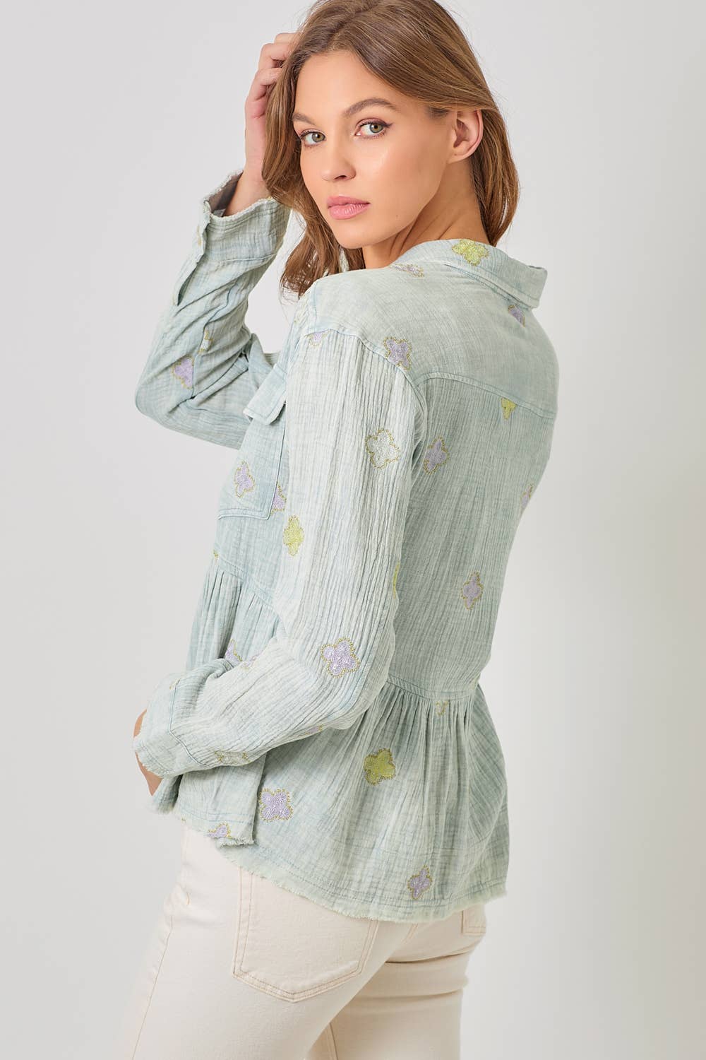 Mystree – Blusão - Mulher por atacado – 61004 Casaco Peplum Lavado21