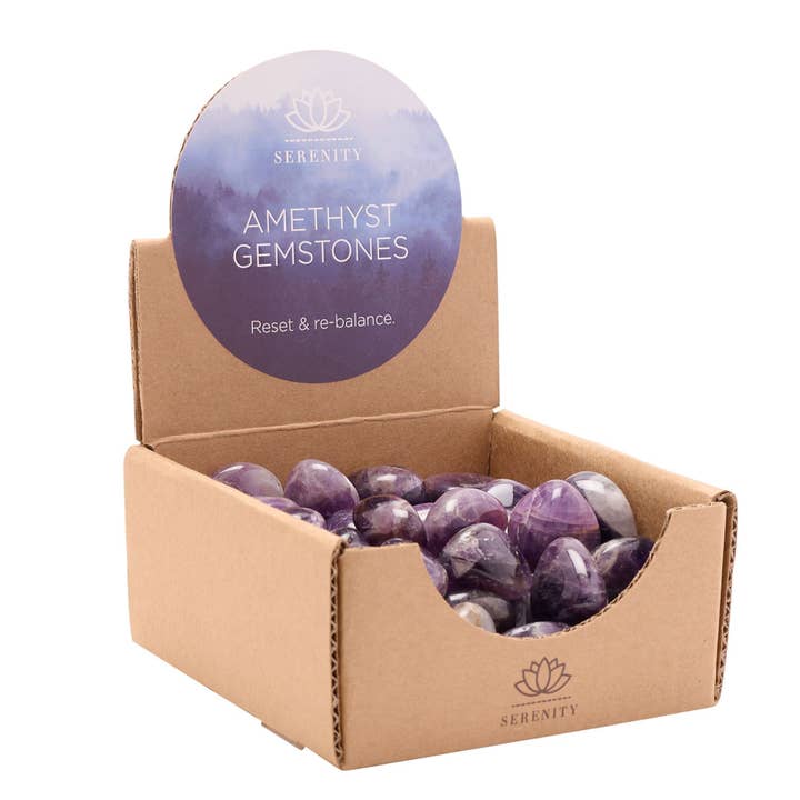 WIDDOP and Co. US - Wholesale Ornament - **MULTI 50** Gemstone CDU - Amethyst 2-3cms3