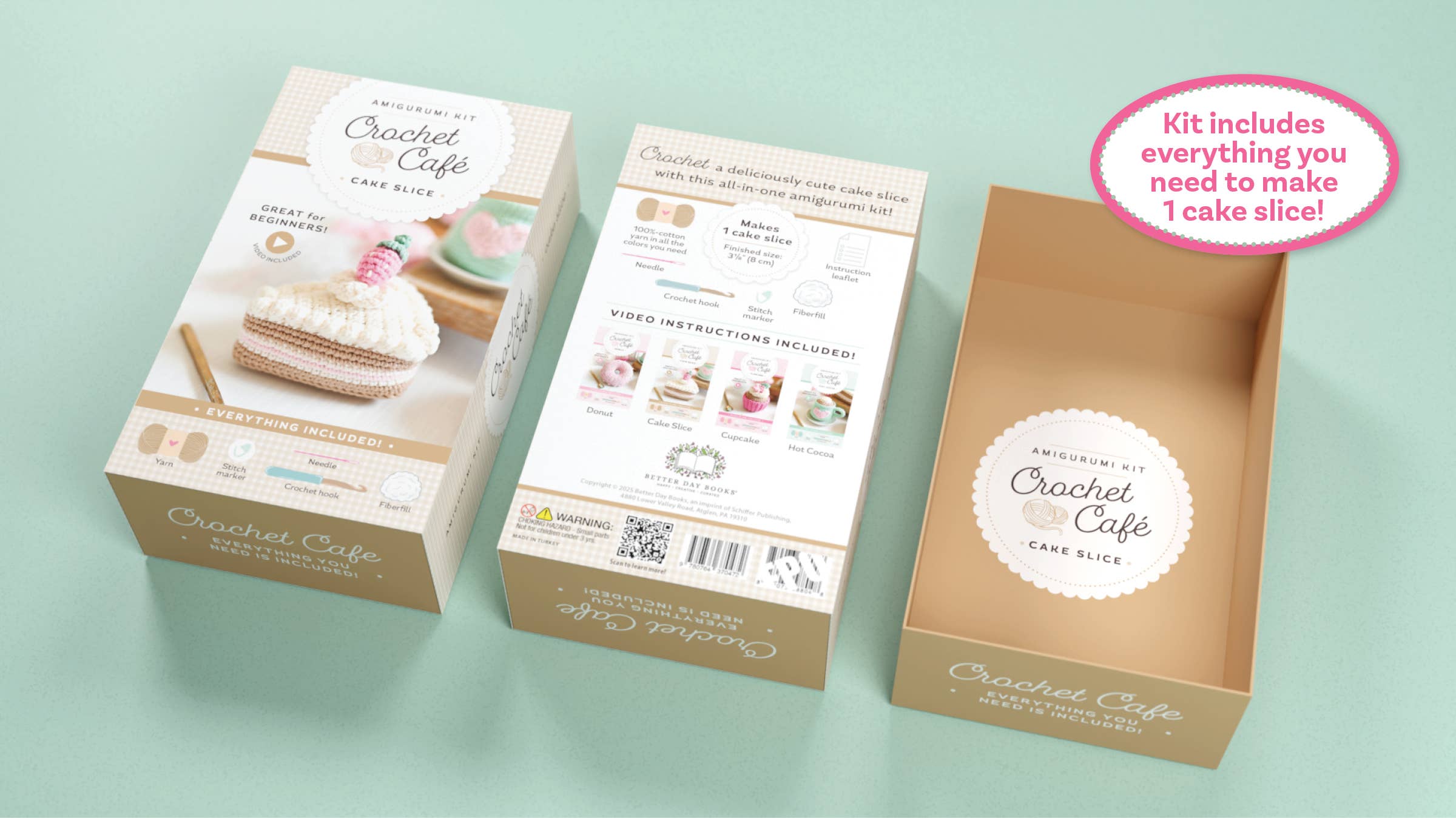 Schiffer Publishing - Wholesale Knitting/Crochet Supplies - Crochet Café Amigurumi Kit Cake Slice3