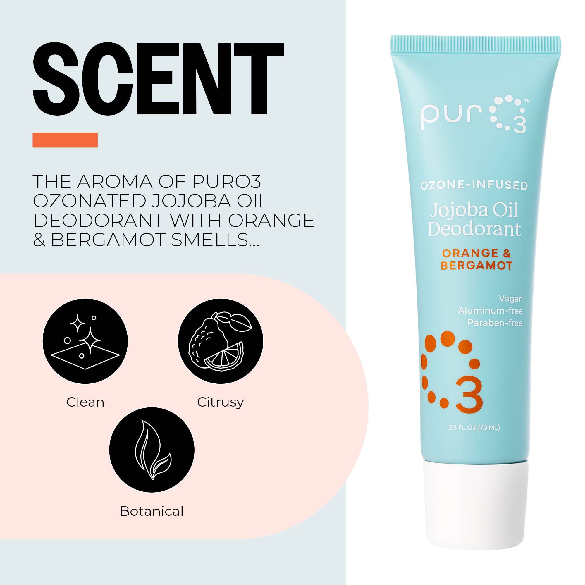 PurO3 - Wholesale Deodorant - Unisex - PurO3 Ozonated Oil Deodorant - Jojoba w/Orange & Bergamot2
