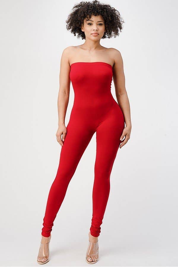 Lime All the Time – wholesale Jumpsuit - Dam – Enfärgad Elastisk axelbandslös jumpsuit3