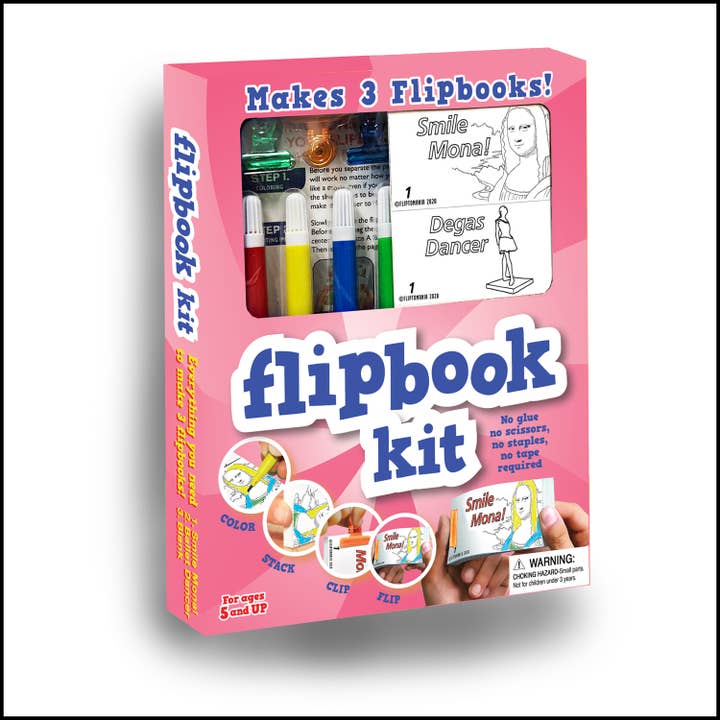 Fliptomania - Wholesale DIY Craft Kit - Kids - Fine Art DIY Animation Flipbook Kit