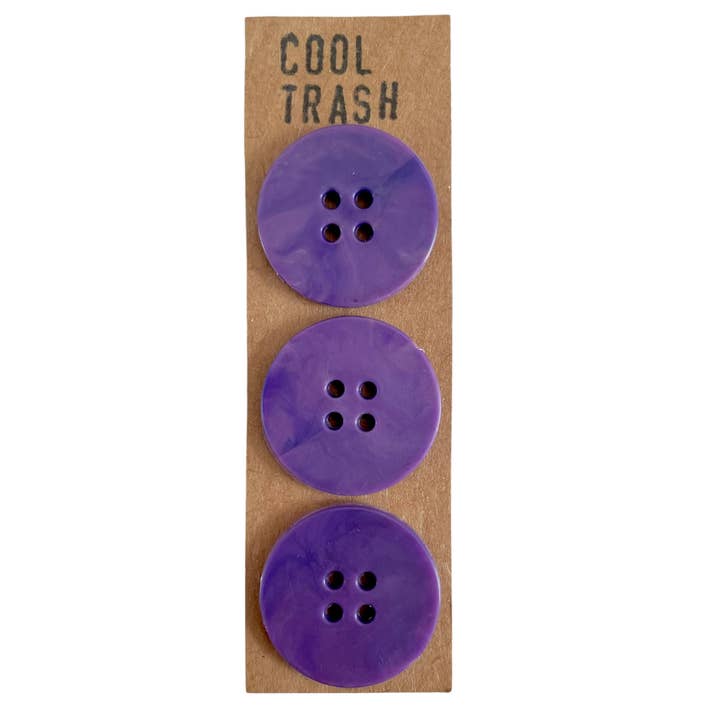 Purple Recycled Plastic Big Buttons Set for wholesale by Cool Trash