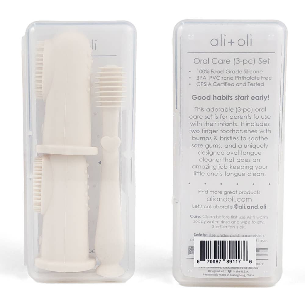 Ali+Oli - Wholesale Toothbrush - Kids & Baby - Baby Finger Toothbrush & Tongue Cleaner Oral Set 3m+ (Ivory)5