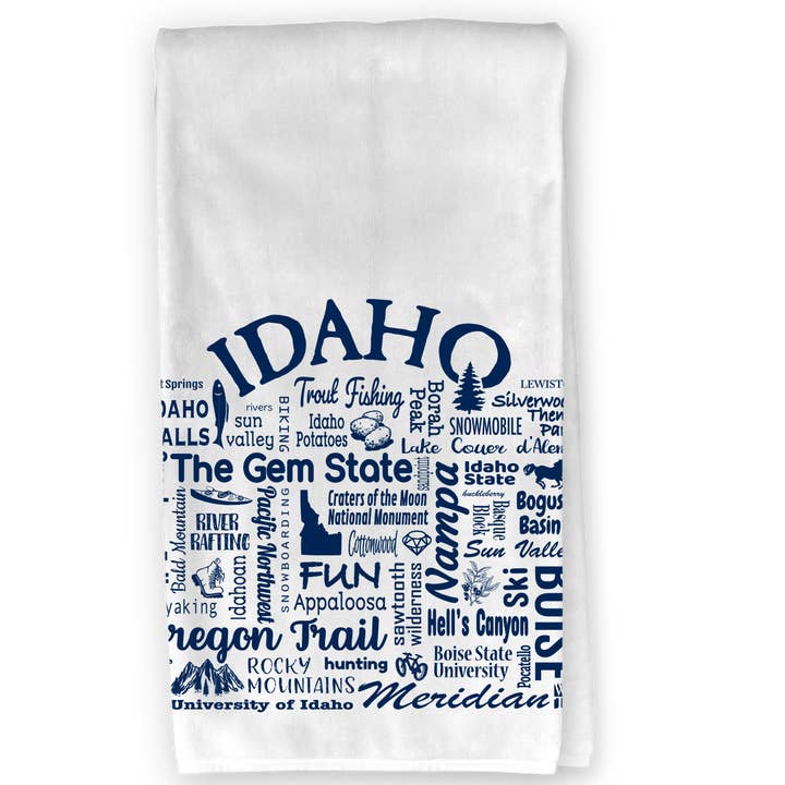 Idaho Destination Kitchen Towel - Where Life Takes You for wholesale by The Buffalo Works