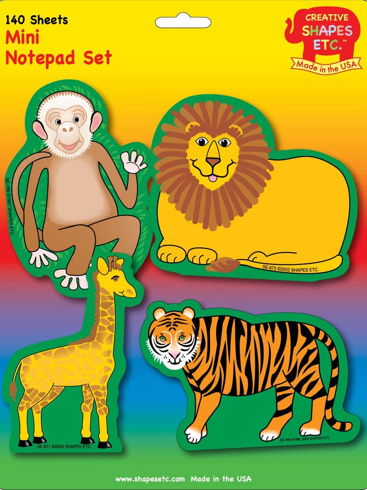 Set Mini Bloc de Notas - Zoo para venta al por mayor de Creative Shapes Etc.