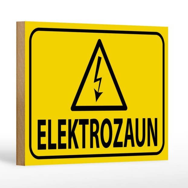 Femer - Wholesale Sign - wooden sign notice 18x12cm electric fence warning sign caution sign wooden sign0