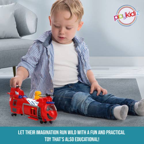 The Toy Group - Wholesale Toy Plane - Kids - Playkidz 17" Rescue Helicopter Toy with Lights & Sounds7