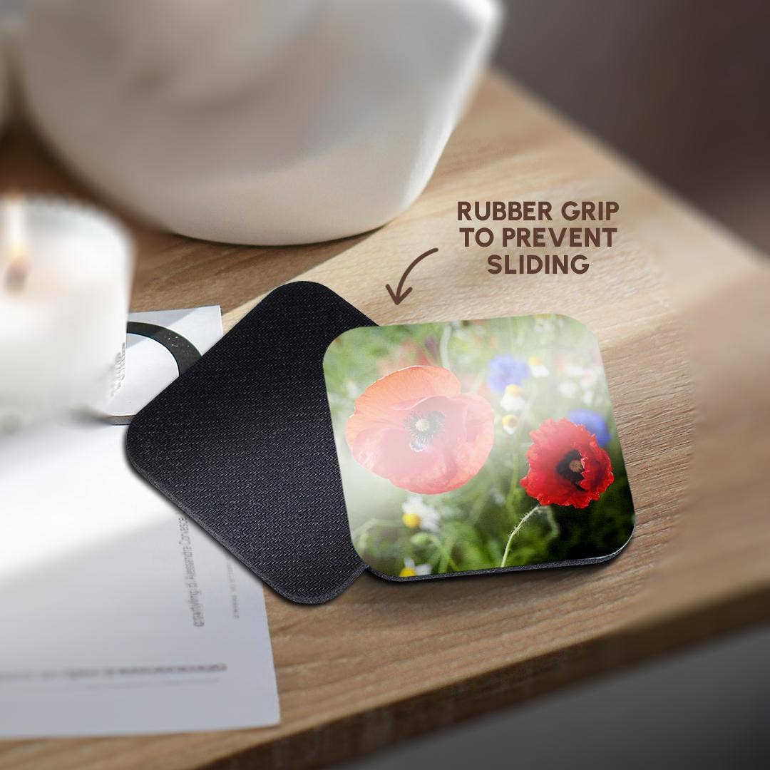 3dRose - Wholesale Coasters - 3dRose, Image of Poppy Flower Close Up, Coaster10