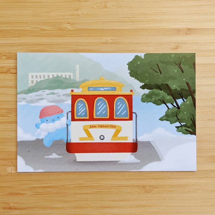 Carte postale Karl the Fog | Téléphérique pour la vente par Laiberry Art