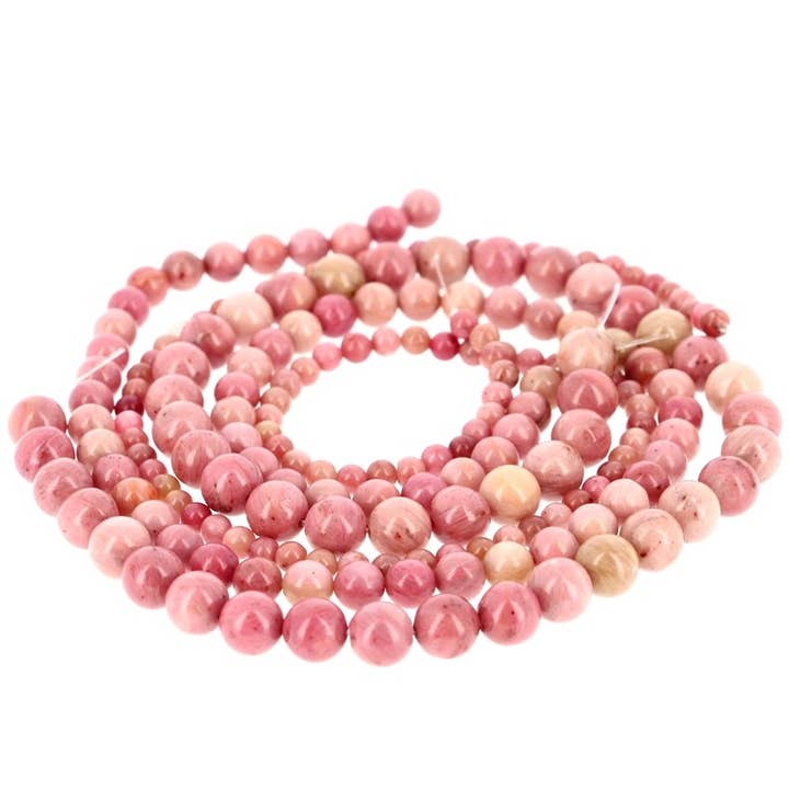 Perlas de rodonita rosa para venta al por mayor de Artisans de Madagascar