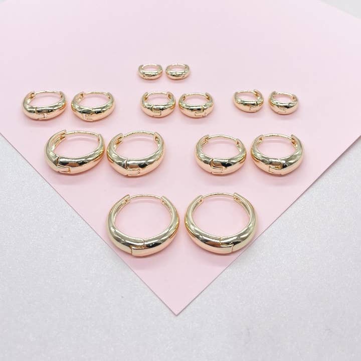 18k Gold Filled Tear Drop Huggie Hoop Earrings for wholesale by Milie