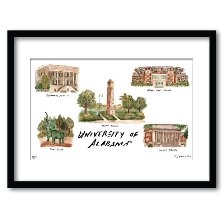 Alabama Collage, Framed Wall Art 16"x20" for wholesale by Indigo Falls