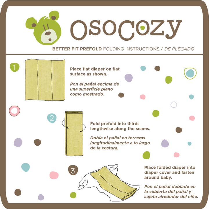 OsoCozy - Wholesale Nappy (cloth) – Baby - OsoCozy Prefolds Better Fit Sizing Cloth Diapers - 6 Packs6
