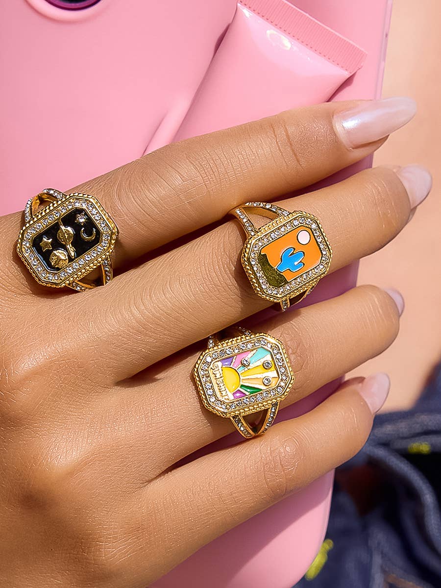 Flânerie by MAIQ - Vendita all'ingrosso Anelli con pietra singola/solitario - Anello Statement in Oro 18K Lulora Antiossidante2