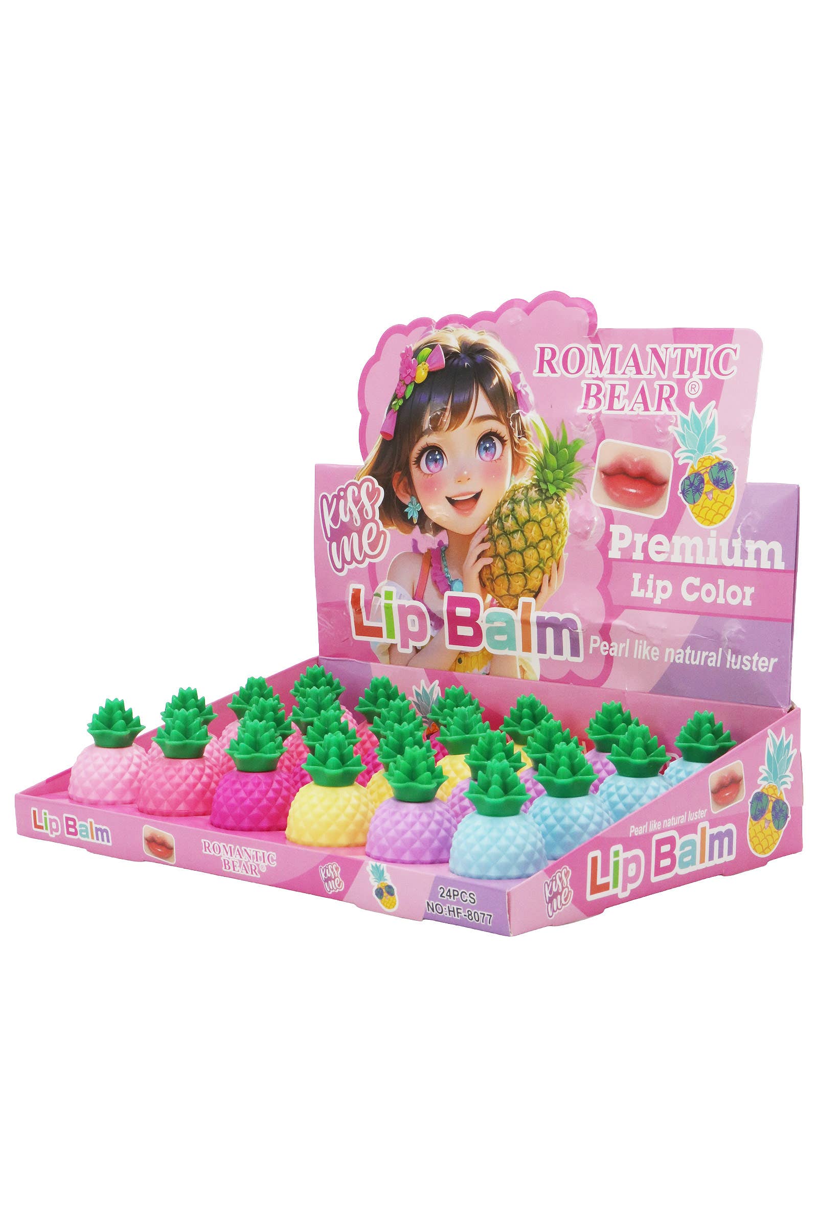 ASSORTED Pineapple Round Soft Touch Lip Balm - 24 Pcs for wholesale on Faire1