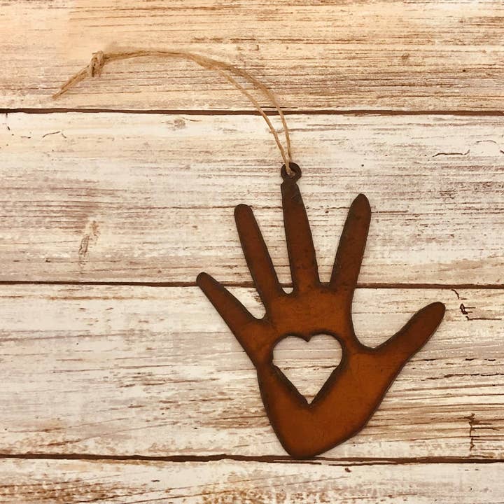 Universal Ironworks USA - Wholesale Ornament - Hand With Heart Ornament0