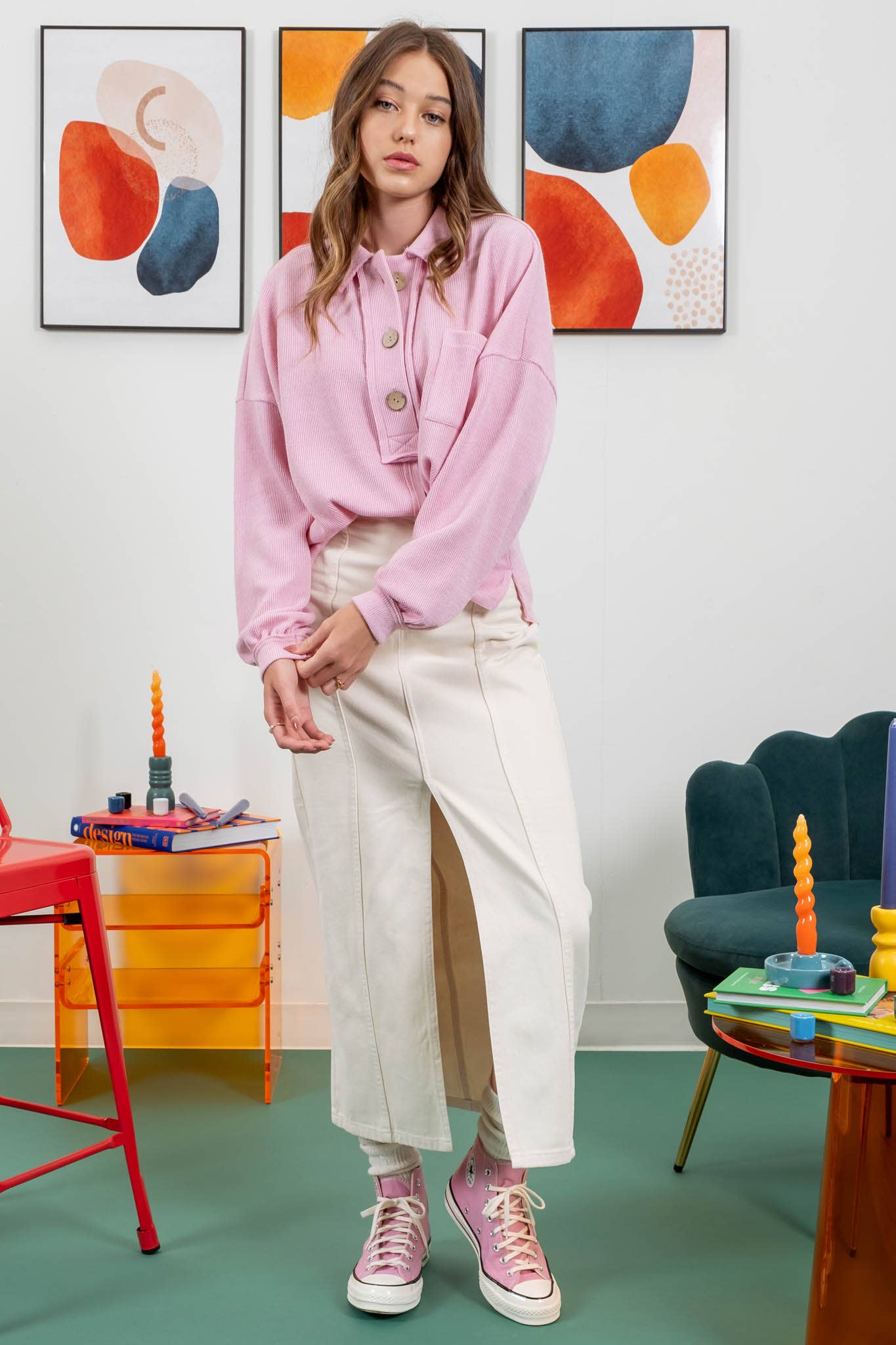 Blu Pepper - Venta al por mayor Jersey corto de punto - Mujer - TOP DE PUNTO CON CUELLO Y BORDES CRUDOS48