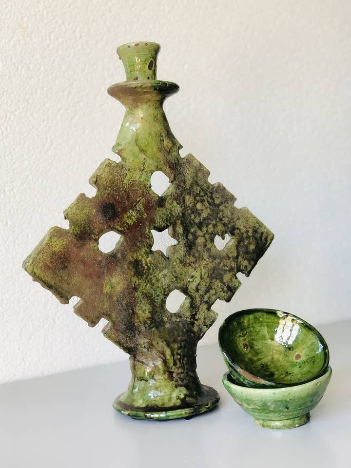 Tamegroute kandelaar in vlokvorm XL, 45 cm hoog voor wholesale door Tamegrouteshop