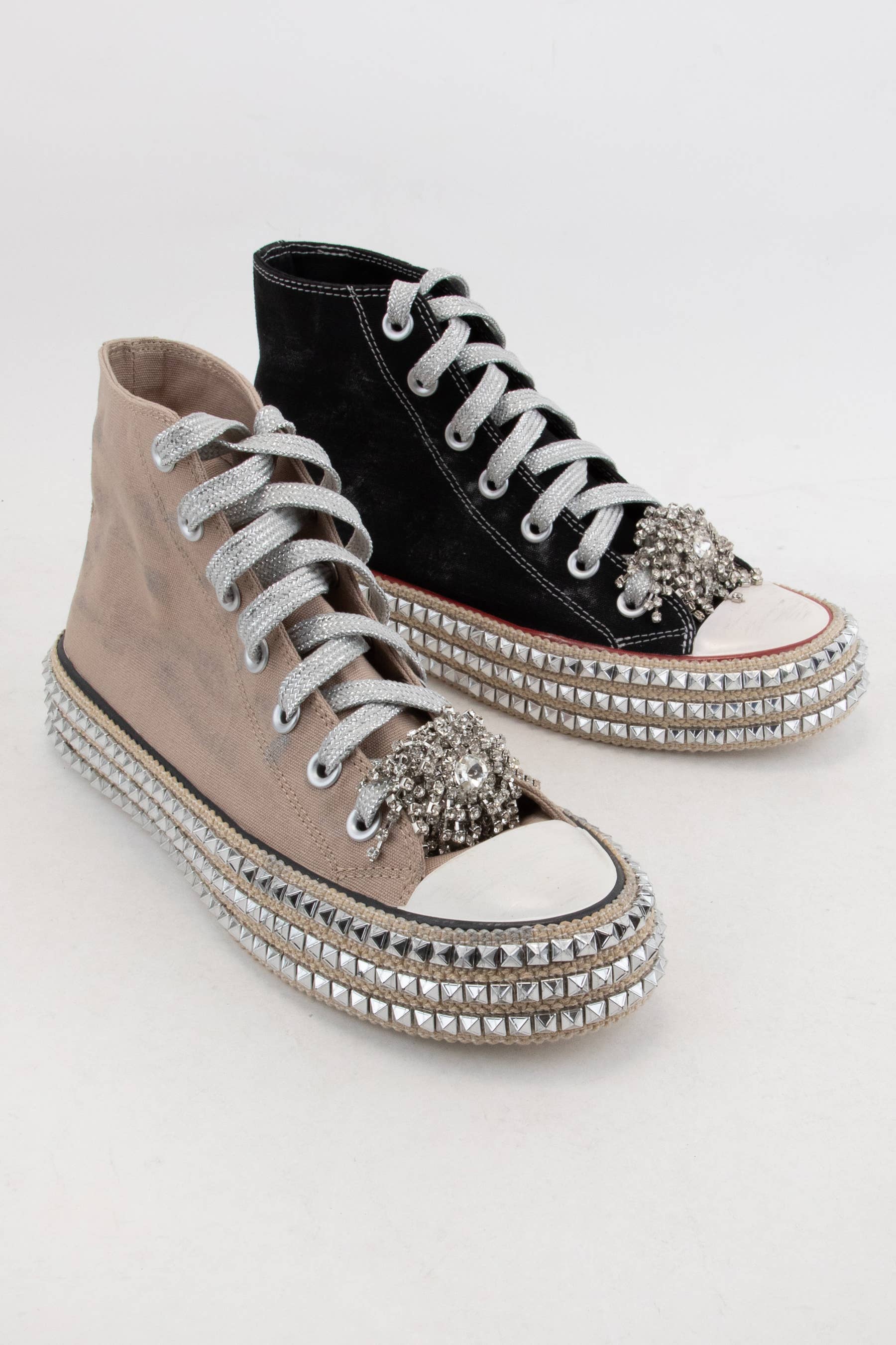 CCOCCI - Wholesale Lifestyle Sneakers - Women's - ASH-01 BEDAZZELED DECOR ROCKSTUD PLATFORM HIGH TOP SNEAKERS16