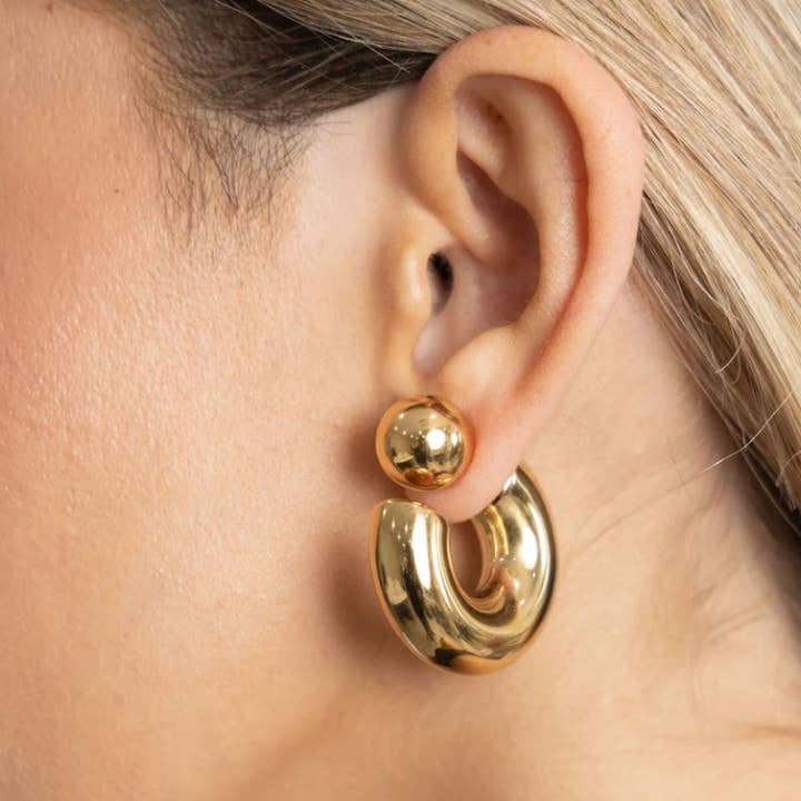 HoopLa - Wholesale Hoop Earrings - Puffy Thea O Hoop Earring Stainless steel1