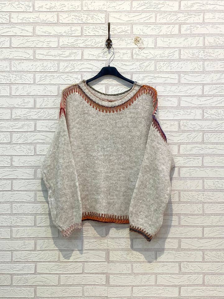 Ling – wholesale Knitted jumper – Women′s – REF.25662 WOOL SWEATER BOAT NECK2