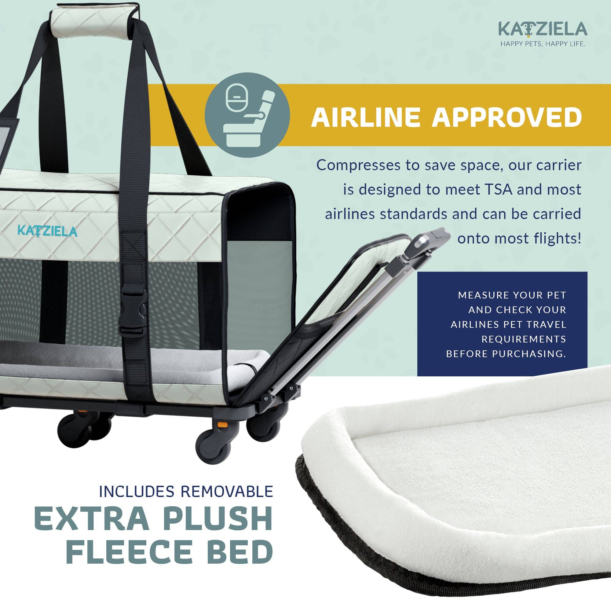 Katziela – Großhandel Haustier-Transportbox – Katze/Hund – Katziela® Chariot PRO Tragetasche für Haustiere, gesteppt15