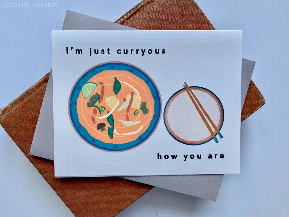 HEI LO CARDS - Wholesale Friendship Card - "Just Curryous" Friendship Greeting Card2