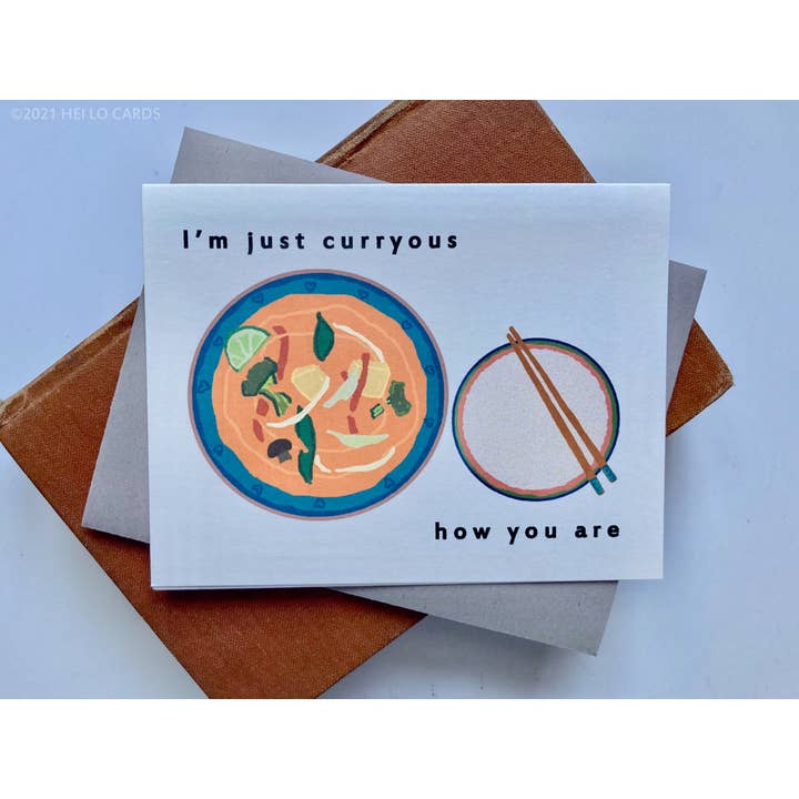 HEI LO CARDS - Wholesale Friendship Card - "Just Curryous" Friendship Greeting Card2