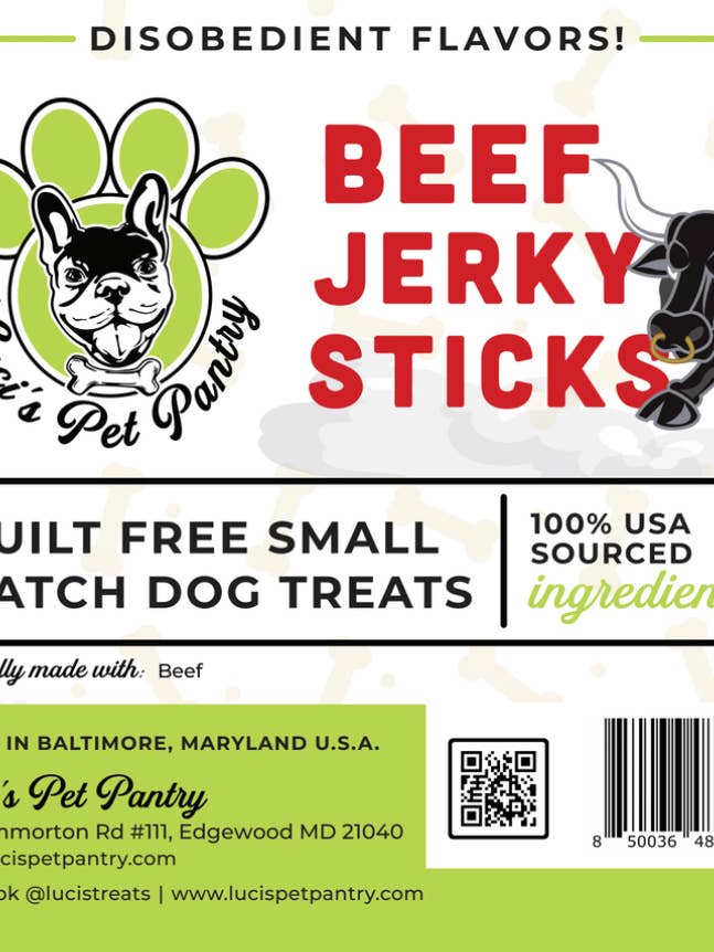 All Natural Jerky Sticks for Dogs & Puppies for wholesale by Luci's Pet Pantry
