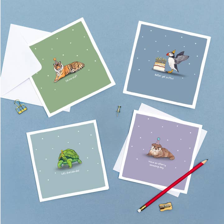 Wild Lines - Wholesale Birthday Card - Better Get Puffin! // Funny Puffin Birthday Card, Bird Cards4