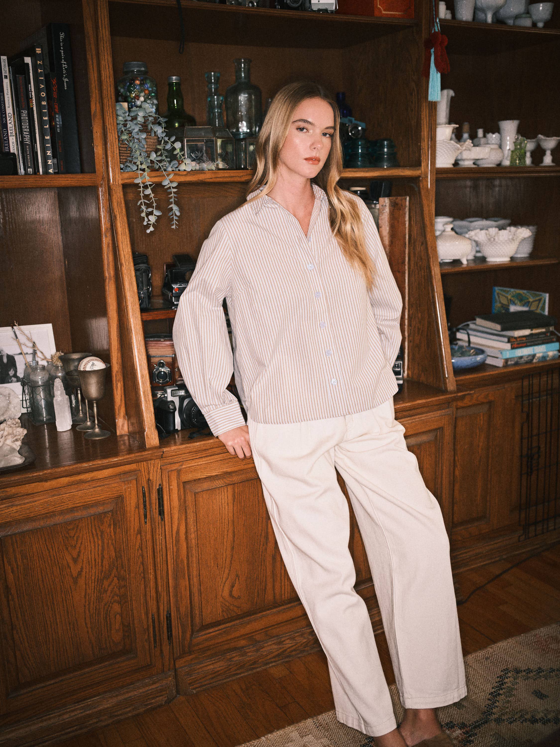 Aaron & Amber - Wholesale Button Down Shirt - Women's - AJT5186 SOFT WASHED STRIPED COTTON SHIRTS8