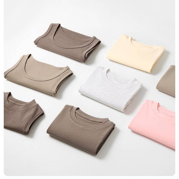 HIDDENBRAND - Wholesale T-Shirt - Women's - Essential basic plain fitted cotton blend crewneck tee10