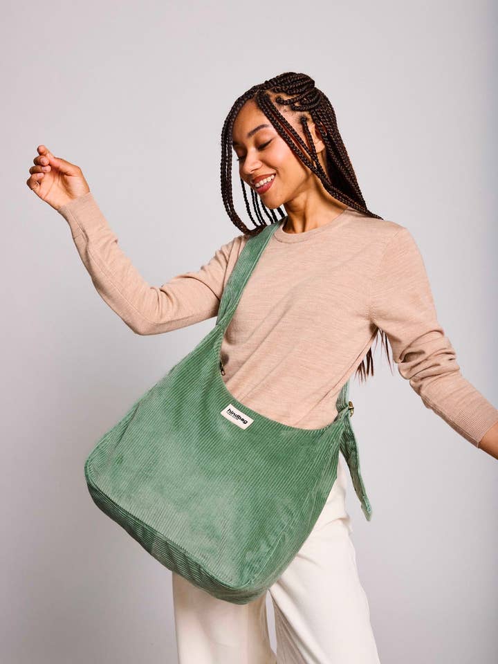 Claire Hobo Bag Water Green Velvet for wholesale by Hindbag