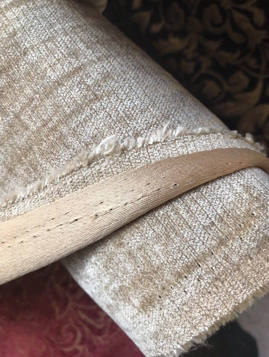 Fancy Styles Fabric - Wholesale Fabric - SWATCH- Designer Velvet Chenille Fabric - Antique Taupe Beige - Upholstery3