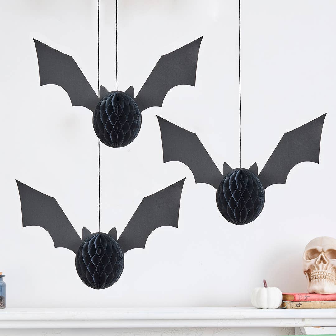 Hootyballoo by Club Green - Wholesale Decorative Tabletop Object - Bat Honeycombs - Pack of 32