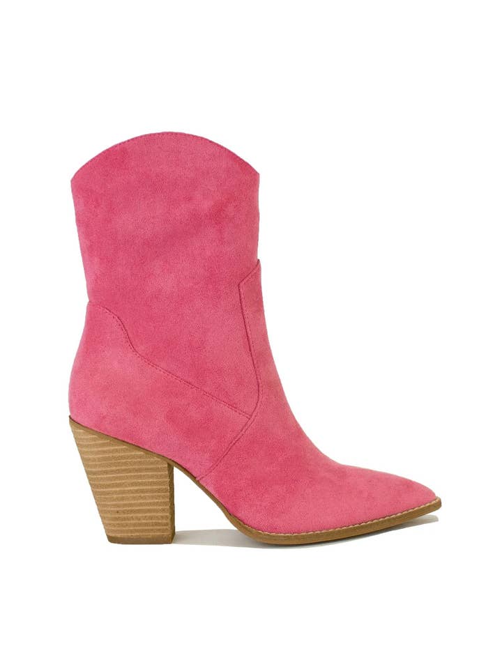 FUCHSIA Beast Fashion Women Chunky Heel Pointed Toe Western Boots for wholesale on Faire