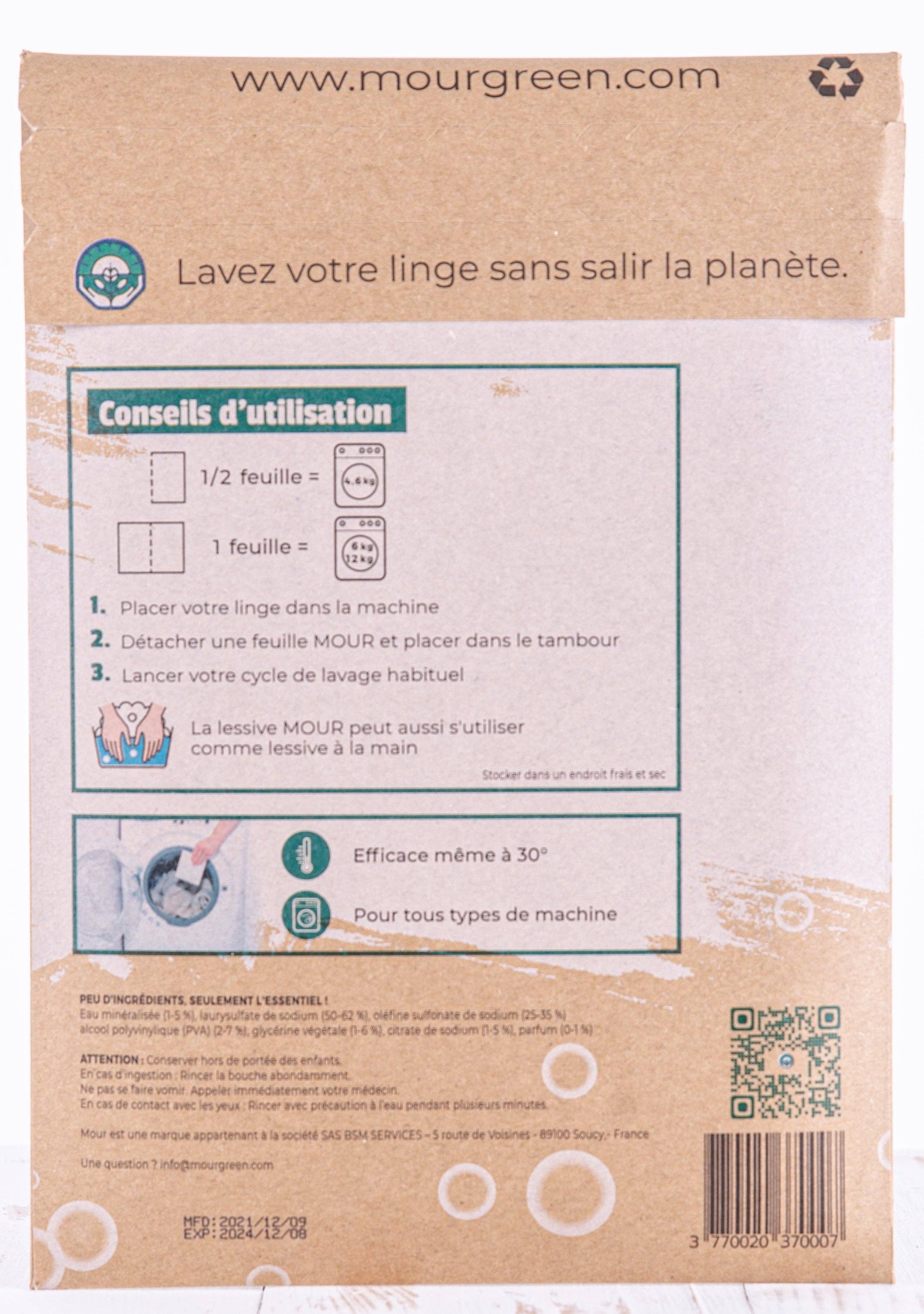 MOURGREEN - Wholesale Laundry Detergent Powder/Pods - MOUR ECOLOGICAL LAUNDRY SHEETS 64 WASHES1