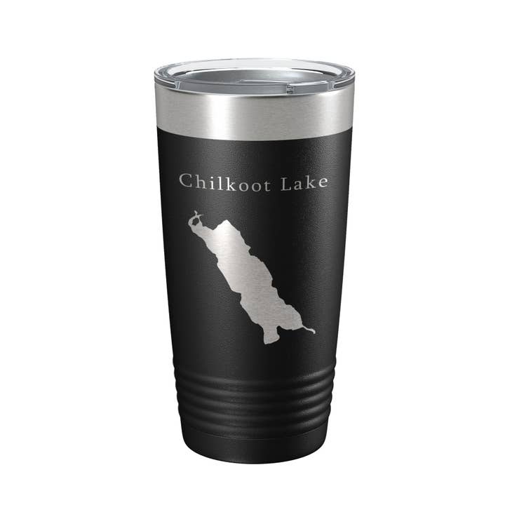 Chilkoot Lake Map Copo de viagem Chilkoot Lake Map Copo de café gravado a laser Alasca 20 oz por atacado de CarveBright