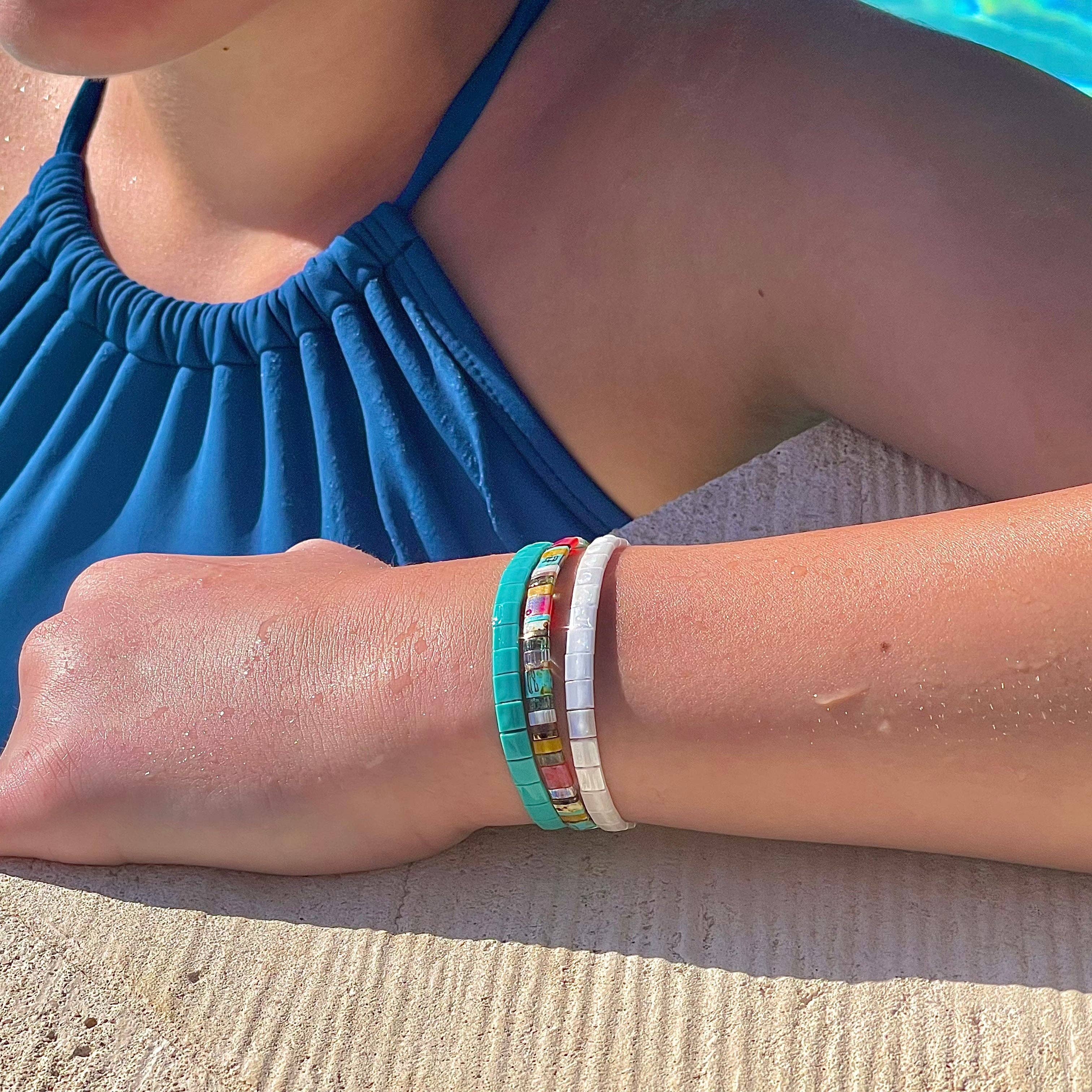 Mack & Rex - Wholesale Beaded Bracelet - BEACH BUM - Tila Bead Bracelet Stack of 38