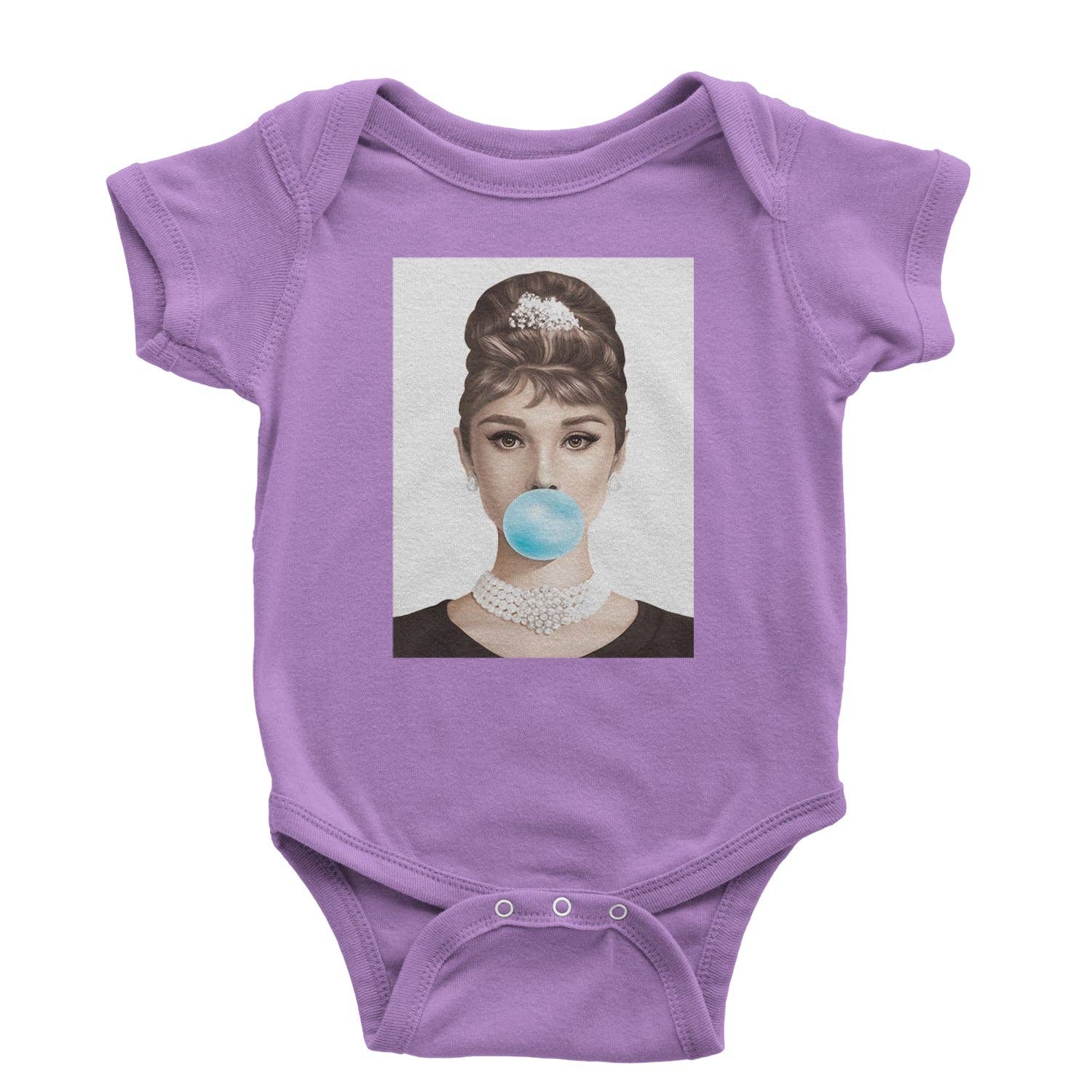 Expression Tees - Vente Body (sans pieds) – bébé - Barboteuse une pièce et t-shirt pour tout-petit Audrey Hepburn Chewing Bubble Gum American Icone2