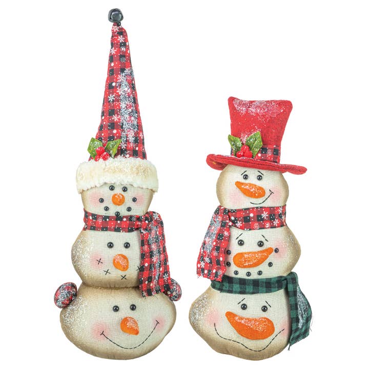 Traditionele Kerst Sneeuwpop Stapelaar - 2 Assortiëringen voor wholesale door Hanna's Handiworks