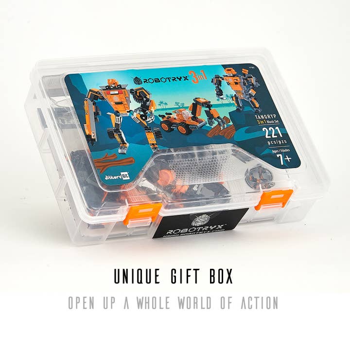 JitteryGit - Wholesale Building Set - Kids - 3-in-1 Toy Building Set (221 Pc) Robotryx Tangryp
