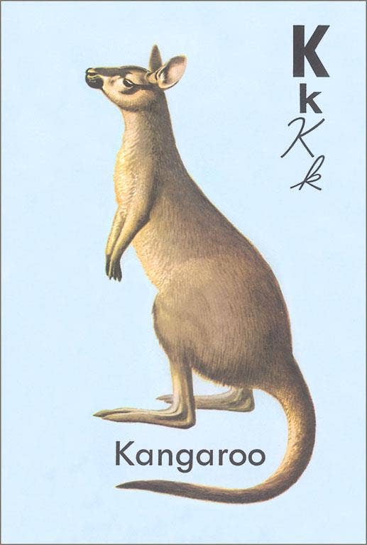 Found Image Press - Wholesale Stationery/Notecard Set - Greeting Card KF-919 K is for Kangaroo0