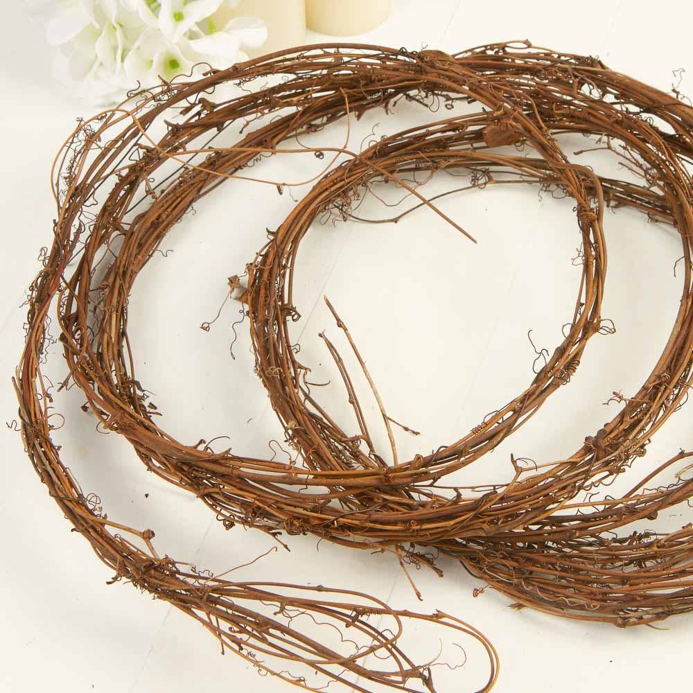 Factory Direct Craft – wholesale Wreath – 15' Thin Dried Natural Grapevine Twig Garland4
