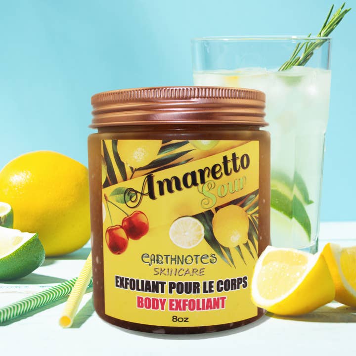 Amaretto Sour Body Exfoliant for wholesale by Earthnotes Skincare