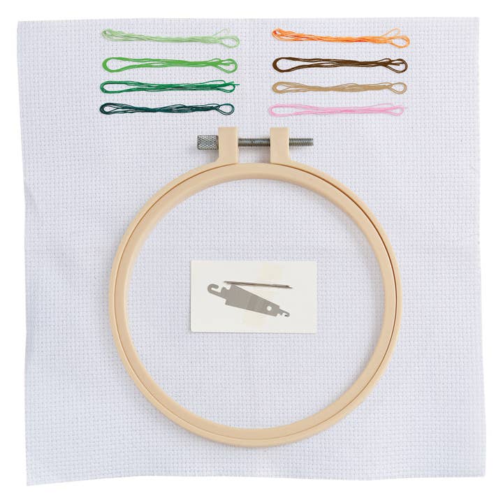 West Design Products - Wholesale Embroidery/Cross Stitch Supplies - Simply Make Cross Stitch Hoop Embroidery Kit, Indoor Garden