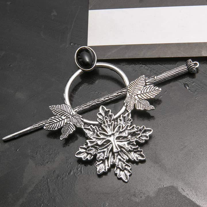 Tourtiwi - Wholesale Hair pin - Vintage Metal Leaf Gem Accent Hair Stick3