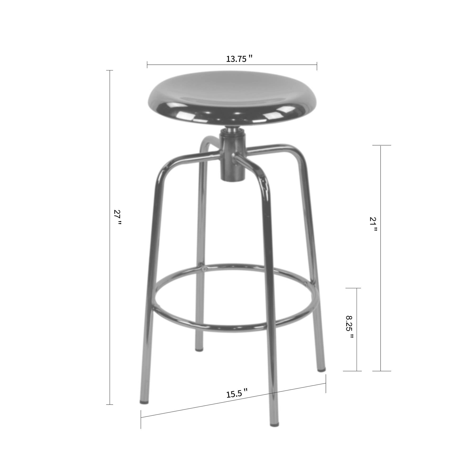 Glamour Home - Vente Tabouret - Ensemble de 2 tabourets de bar Ayala en chrome doré6